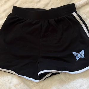 Girls black butterfly shorts